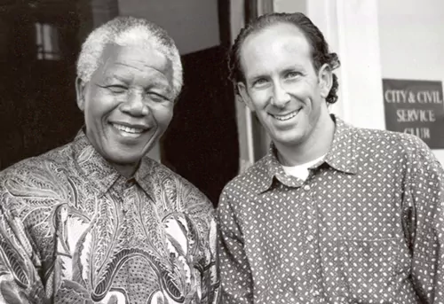 Steve Zikman with Nelson Mandela